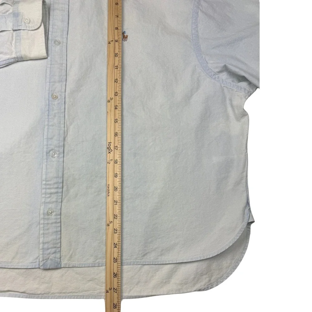 Vtg Polo Ralph‎ Lauren Shirt Button Down Long Sleeve Flash Pony Light Blue XXL